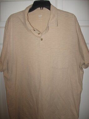 Gap Lived-In Slub Polo Shirt Men's XL Beige